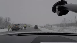 Overturned truck on the highway #dashcam