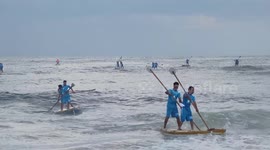 Gaza- First Water Sports rowing Championship on the Gaza beach.