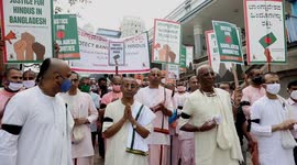 Devotees in Bangladesh hold protest against increased attacks on Hindus