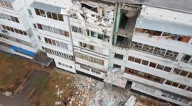 Drone Footage Of The Aftermath Of A Gas Explosion In A Residential Building Of Naberezhnye Chelny, Russia