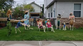 San Diego shows off hilarious Halloween decor with limbo skeletons and Amazon Porch Pirates