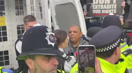 Arrest made as Julian Assange supporters protest outside London court