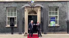 UK Prime Minister Boris Johnson welcomes King Abdullah II of Jordan to Downing Street