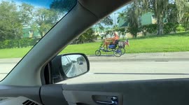 Retiree finds a cool way to cruise around on a warm sunny day in Florida!