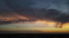 Drone Captures Spectacular Fall Sunset Brightening the Sky in Pennsylvania