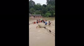 Flash floods hit village in West Java, Indonesia