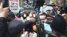Watch moment activists surround Greta Thunberg in London to protect her from circling paparazzi