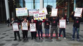 Cleaners working for Facebook demand stop to heavy workload during protest in London