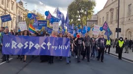 'Respect my HIV' protest march down Whitehall
