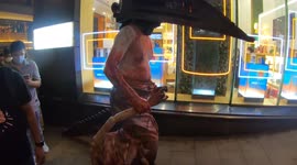 Scary costumes out for Halloween in Lan Kwai Fong, Hong Kong