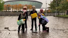 Climate Activists Stage Dirty Oil Protest Outside CoP26 Venue in Glasgow Ahead of UN Climate Change Conference