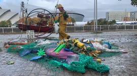 Ocean Rebellion Activists Stage a ‘Ban Bottom Trawling’ Protest Outside CoP26 Venue in Glasgow Ahead of UN Climate Change Conference