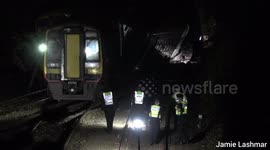 Salisbury train crash: Video shows carriage at 45-degree angle