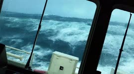 Further footage of dramatic North Sea waves as seen from rescue ship