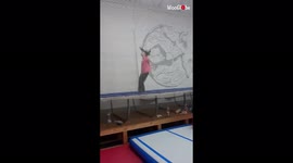 'Slovakian parkour girl's NASTY backflip fail caught on camera '