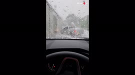 'CRAZY hail storm VS new car: Aussie woman sits through a powerful thunderstorm in her car '