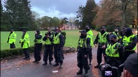 Protest in Dunblane, UK against President Gotabhaya Rajapaksa