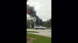 Burning Yellow Truck in Palmetto Road, Firetrucks came on time in Boca Raton