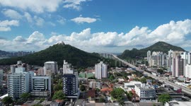 Amazing drone view from Terceira Ponte (Bridge) in Vila Velha - Brazil
