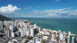 Enjoy the view of the beach by a drone in Vila Velha - BRAZIL