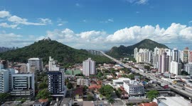 Small traffic on the third bridge (Terceira Ponte)  in Vila Velha Brazil