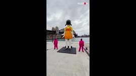 'HUGE replica of Squid Game's 'Red Light, Green Light' doll spotted in Sydney Harbour '
