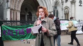 Sisters Uncut protest of police violence against women at Royal Court of Justice