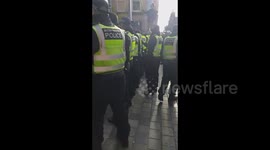 Heavy police presense during