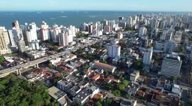 See beautiful drone images in a 360-degree rotation showing the Convento da Penha, one of the oldest religious sanctuaries in Brazil, and Praia da Costa in the municipality of Vila Velha, state of Espírito Santo