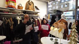 Animal rights group DxE hold a protest at Cancer Research UK, Camden,