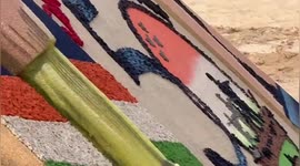 The beautiful Sand art message for our brave Indian war Solder