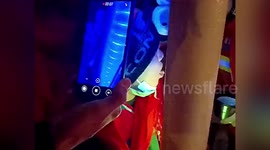 Chinese firefighters rescue boy with tongue stuck to freezing -20C light pole