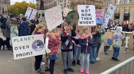 Young climate change activists call for action in Glasgow protest