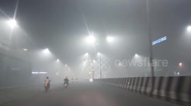 Thick smoke from Diwali fireworks envelopes Indian city of Chennai