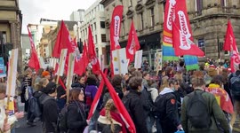 Climate activists march through central Glasgow during COP26 summit