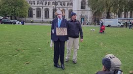 Boris Johnson effigy at Parliament Square, London