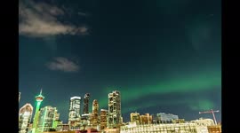 Northern lights dazzle skies above Calgary in Canada