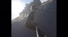 Sand surfing, Jeffreys Bay, South Africa