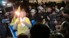Piers Corbyn breathes fire at Million Mask Protest in Parliament Square