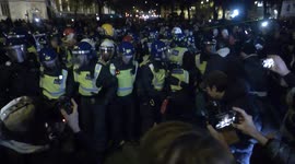 Violence erupts as protesters and police clash at ‘Million Mask March' in Central London
