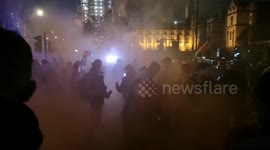Million Mask Protestors Let Of Fireworks In Parlimeant Square