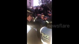 Anti-mask protest turns violent near London Parliament Square