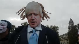 Penny for the guy? Boris Johnson effigy appears in Parliament Square on Bonfire Night