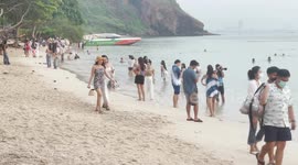 Beachgoers enjoy Thai island amid tourism revival following Covid-19