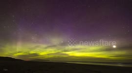 Dazzling display of southern lights over New Zealand