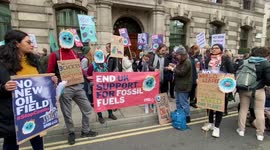 Climate activists outside Bank of England on 'Global Day for Climate Justice'