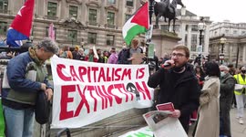 Thousands listen to speeches and march in London demanding climate action