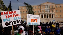 Athens activists march against climate change in Greece