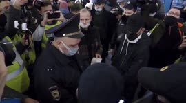 Detentions during the protest in Moscow, Russia