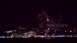 Southend on sea's firework display as seen from Kent, UK